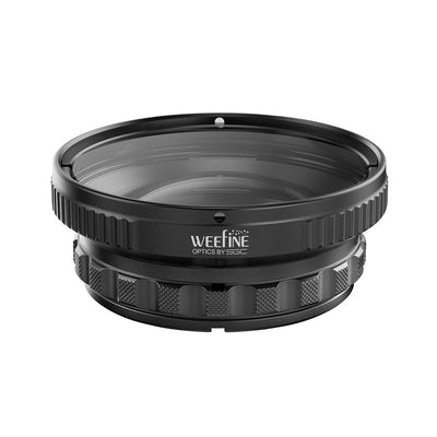 WeeFine WFL15 close-up wet lens, three-quarter view of the front element