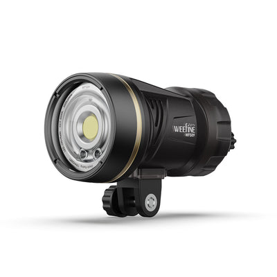WeeFine WFS09 ring strobe, front three-quarter view with the glass dome
