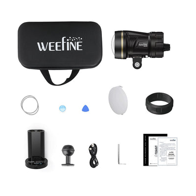WeeFine WFS09 box contents with storage bag, diffuser and battery