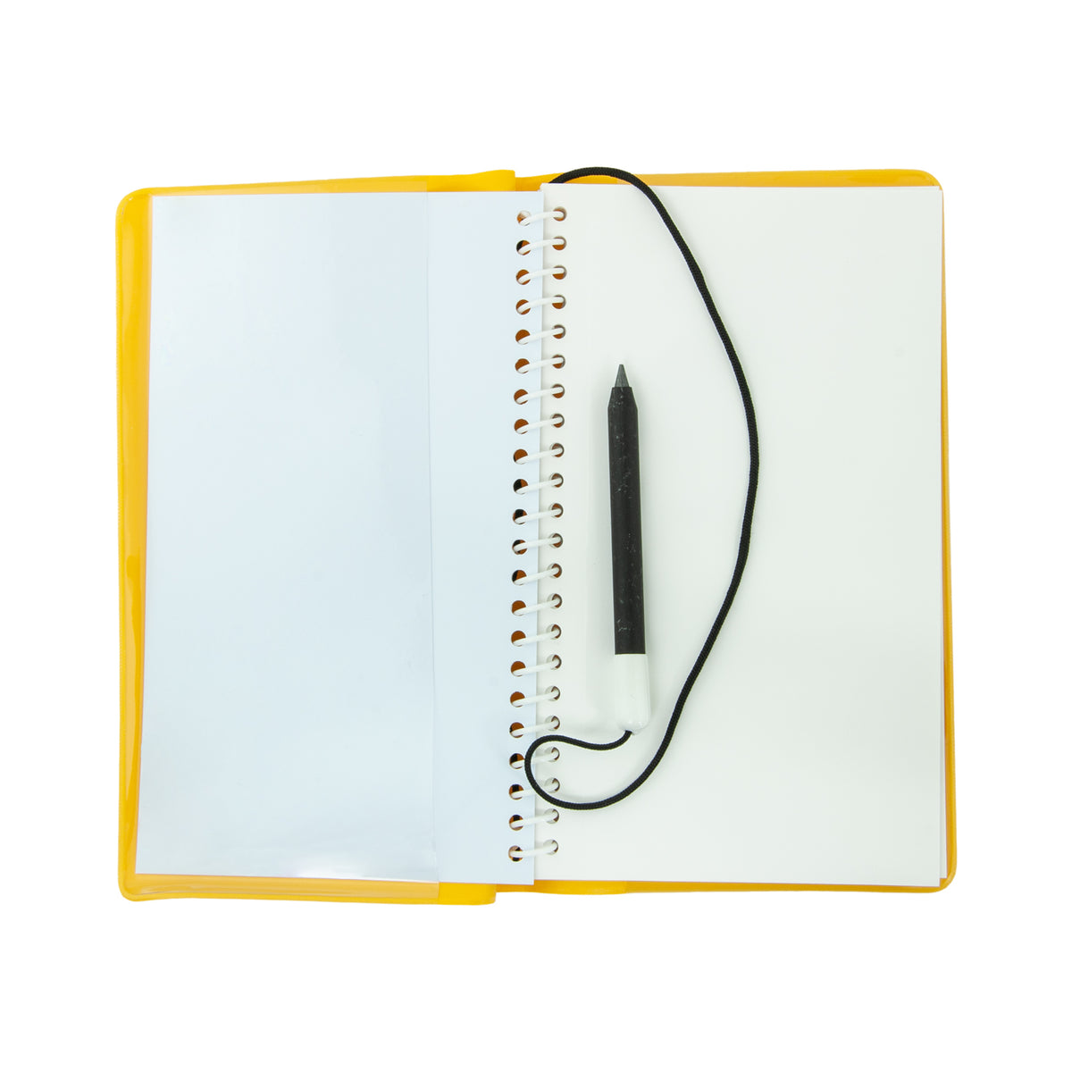 Scubatech wet notes notebook with yellow cover, closed