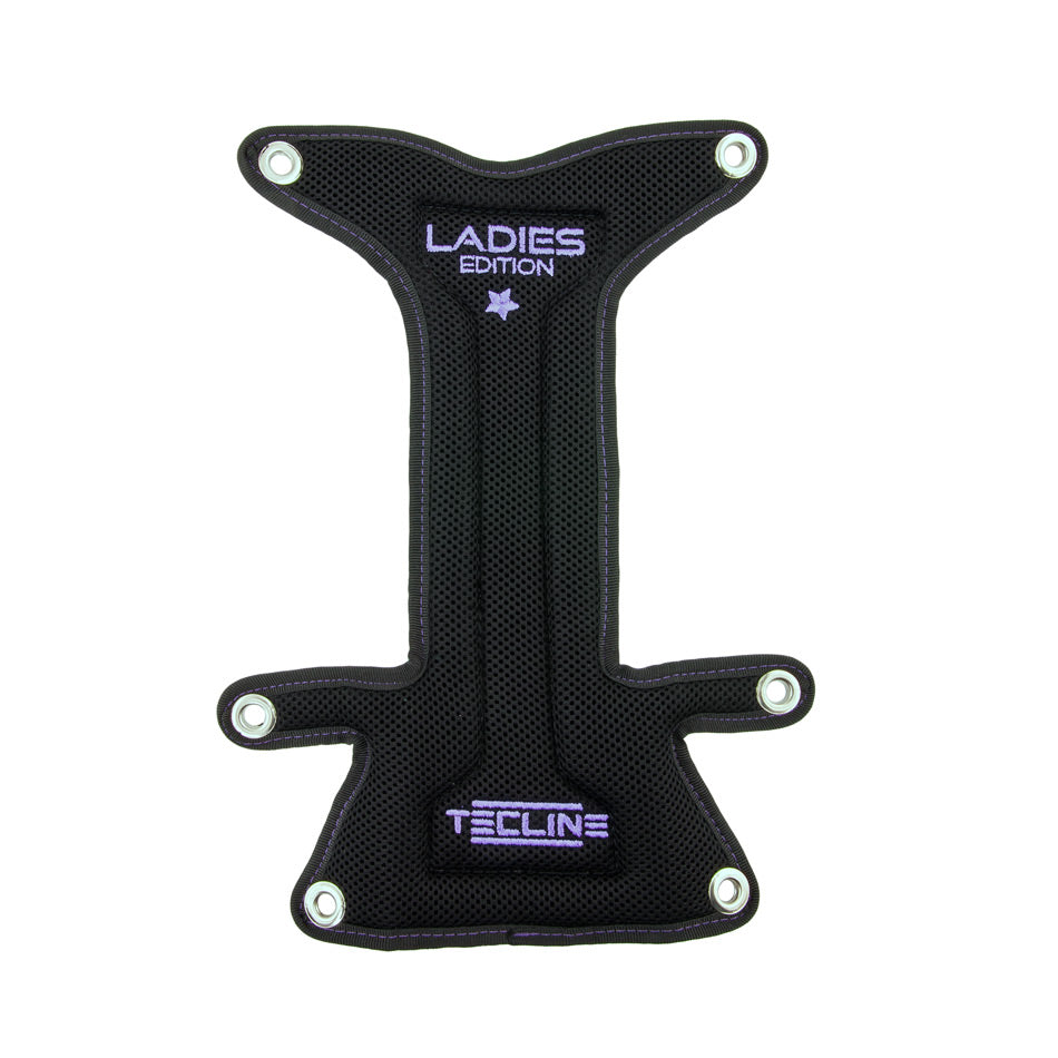 Tecline H backplate soft pad in black with the Tecline logo