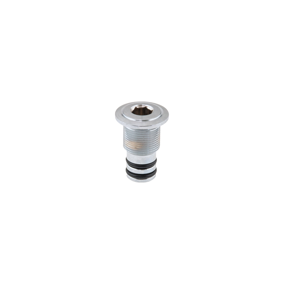 Tecline blind plug for the left expandable valve, chrome with hex socket head and two black o-rings