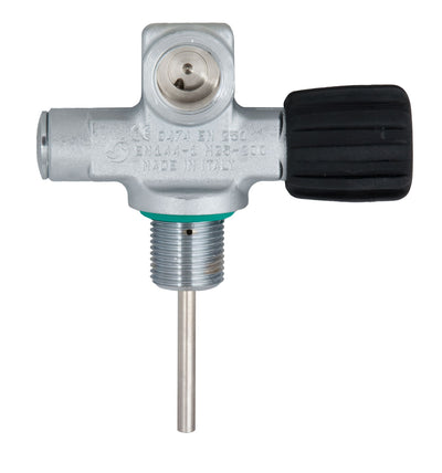 Tecline expandable mono valve, left version, with the side port on the left and black handwheel